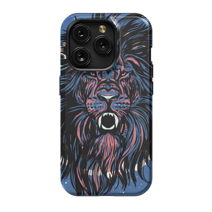iPhone 15 Pro StrongFit Lion portrait face ferocious king of the jungle  by Josie