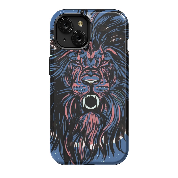 iPhone 15 StrongFit Lion portrait face ferocious king of the jungle  by Josie