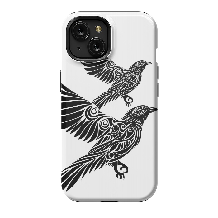 iPhone 15 StrongFit Crow flying tribal by Alberto