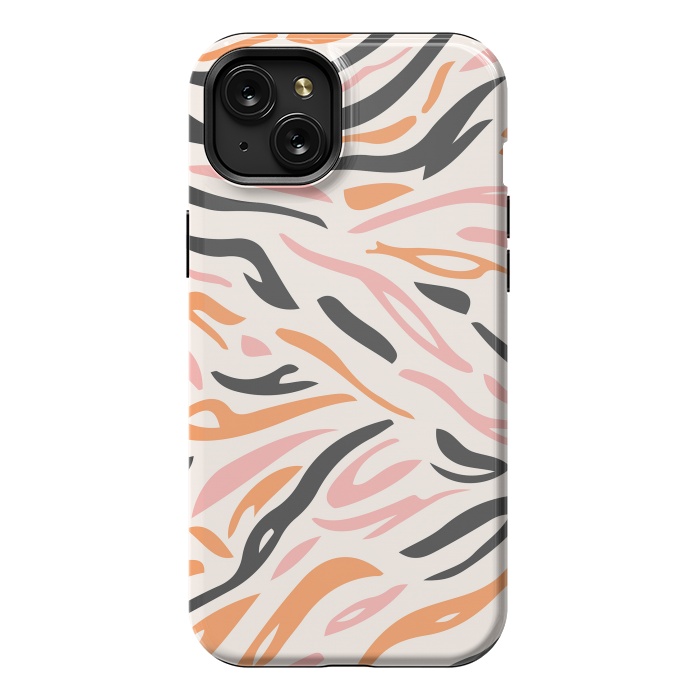 iPhone 15 Plus StrongFit Colorful Tiger Print by ArtPrInk