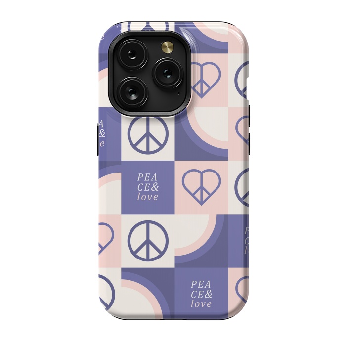 iPhone 15 Pro StrongFit Peace & Love Pattern by ArtPrInk
