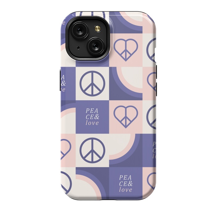 iPhone 15 StrongFit Peace & Love Pattern by ArtPrInk