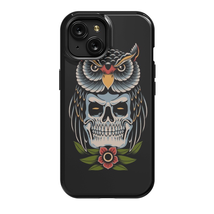 iPhone 15 StrongFit Owl Skull by Afif Quilimo
