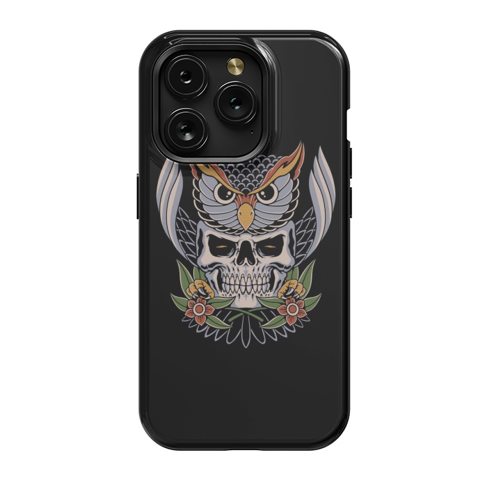 iPhone 15 Pro StrongFit Owl Skull 1 by Afif Quilimo