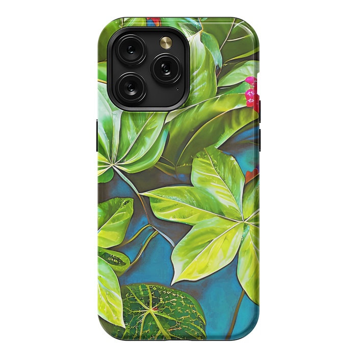 iPhone 15 Pro Max StrongFit Bloom Like Never Before, Botanical Nature Jungle Plants, Bohemian Floral Blossom Forest Painting by Uma Prabhakar Gokhale
