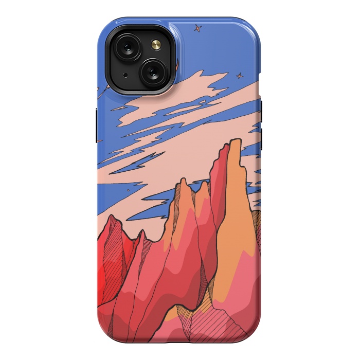 iPhone 15 Plus StrongFit Blossom red mountain  by Steve Wade (Swade)