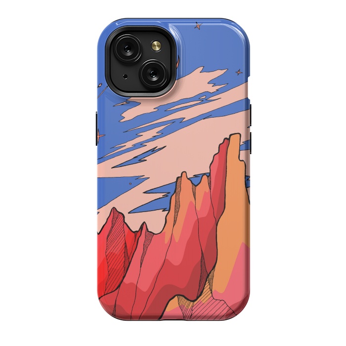 iPhone 15 StrongFit Blossom red mountain  by Steve Wade (Swade)