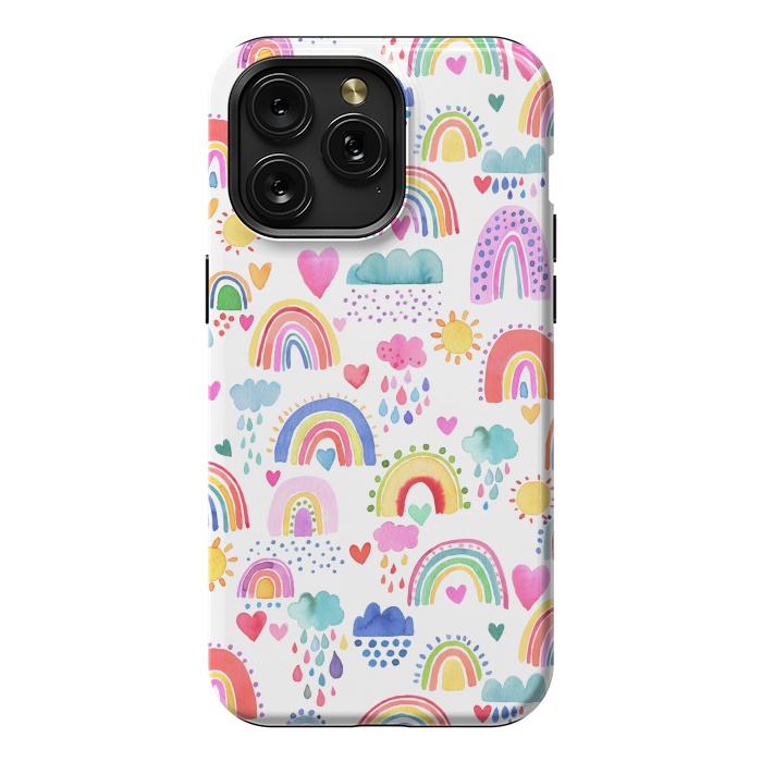 iPhone 15 Pro Max StrongFit Lovely Colorful Rainbows by Ninola Design