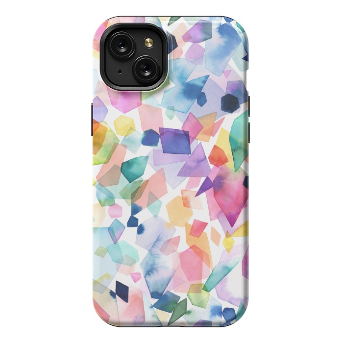 iPhone 15 Plus StrongFit Colorful Crystals and Gems by Ninola Design