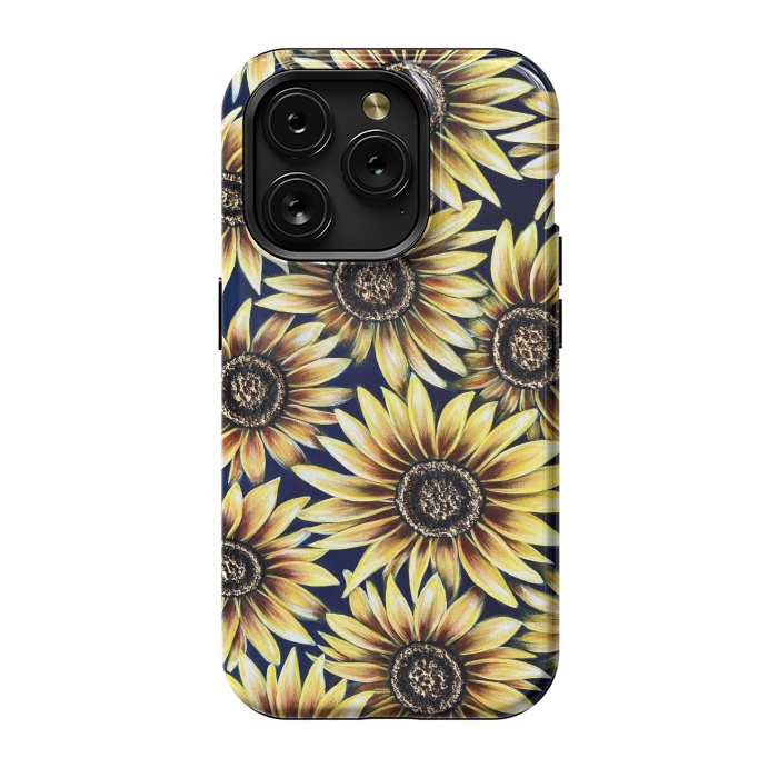 iPhone 15 Pro StrongFit Sunflowers by Denise Cassidy Wood