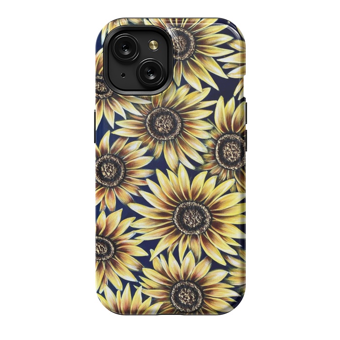 iPhone 15 StrongFit Sunflowers by Denise Cassidy Wood