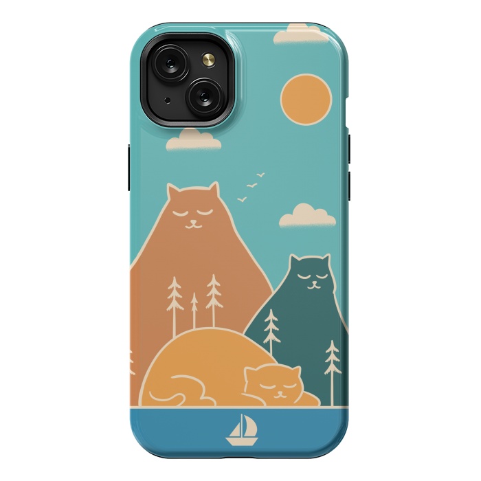 iPhone 15 Plus StrongFit Cats mountains nature by Coffee Man