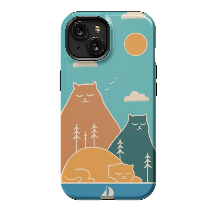 iPhone 15 StrongFit Cats mountains nature by Coffee Man