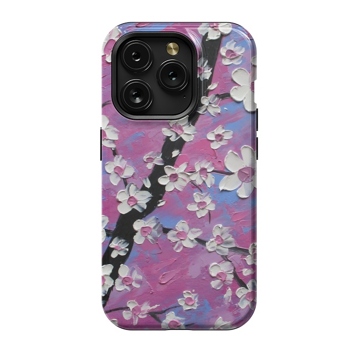 iPhone 15 Pro StrongFit Cherry blossoms oil art original by ArtKingdom7