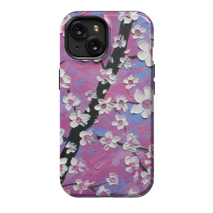 iPhone 15 StrongFit Cherry blossoms oil art original by ArtKingdom7