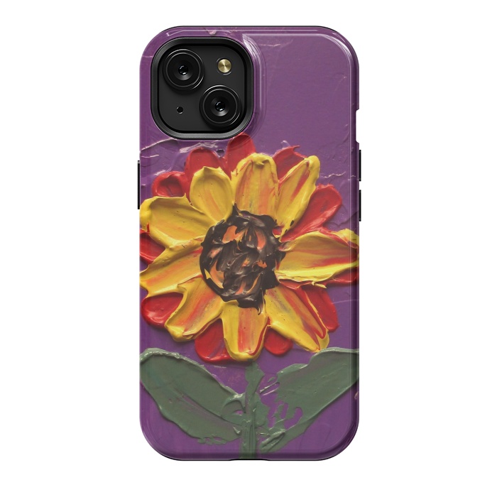 iPhone 15 StrongFit Sunflower acrylic painting by ArtKingdom7