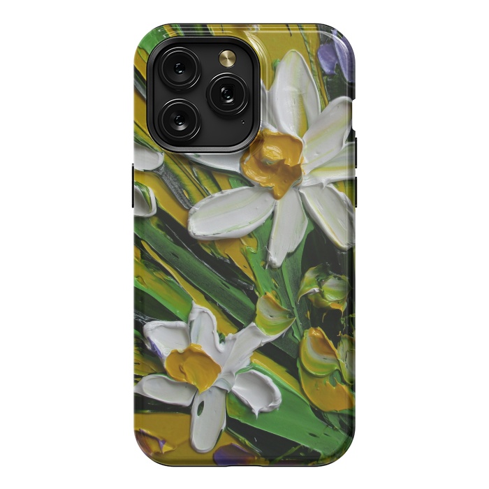 iPhone 15 Pro Max StrongFit Impasto flowers oil art original by ArtKingdom7