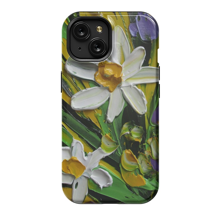 iPhone 15 StrongFit Impasto flowers oil art original by ArtKingdom7
