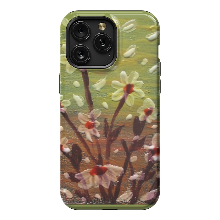 iPhone 15 Pro Max StrongFit Daisies stained glass art original acrylic by ArtKingdom7