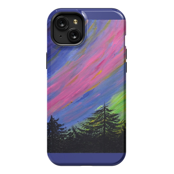 iPhone 15 Plus StrongFit Aurora Borealis oil painting by ArtKingdom7