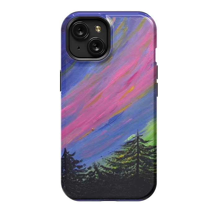 iPhone 15 StrongFit Aurora Borealis oil painting by ArtKingdom7