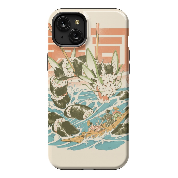iPhone 15 Plus StrongFit Cucumber Sushi Dragon by Ilustrata