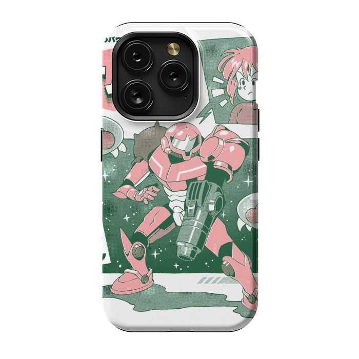 iPhone 15 Pro StrongFit Bounty Hunter From Space - White by Ilustrata