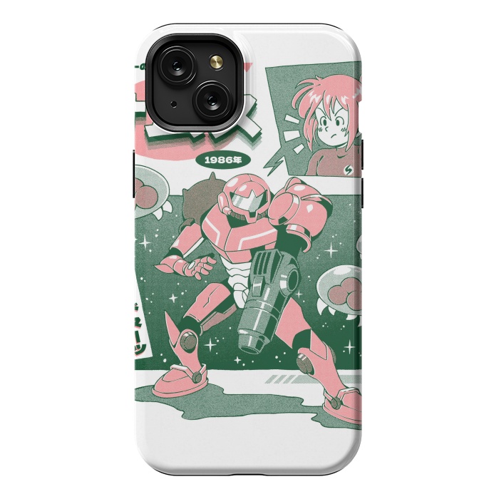 iPhone 15 Plus StrongFit Bounty Hunter From Space - White by Ilustrata