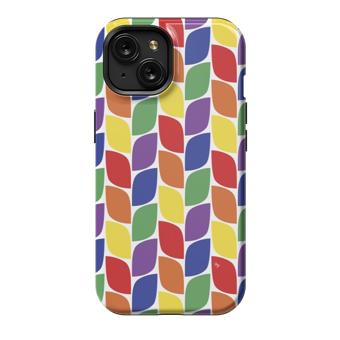 iPhone 15 StrongFit Funky retro leaves by Martina