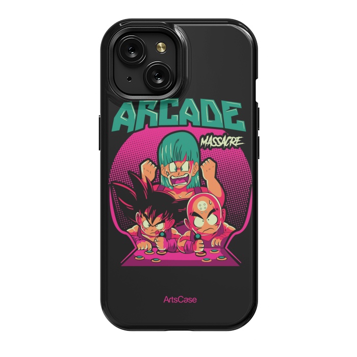 iPhone 15 StrongFit Ultimate Gaming Armor: Arcade-Themed. by ArtsCase