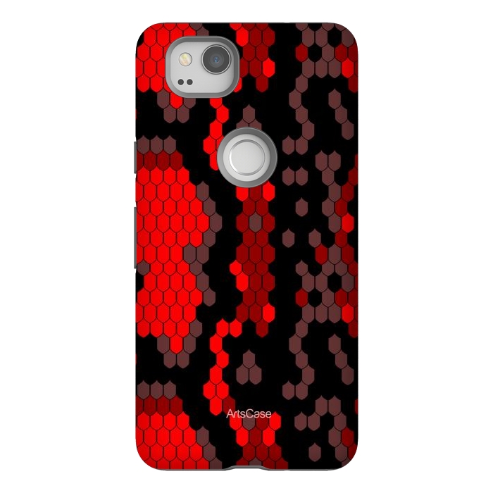 Pixel 2 StrongFit Wild Red Snake by ArtsCase