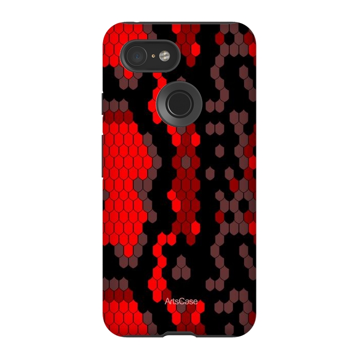 Pixel 3 StrongFit Wild Red Snake by ArtsCase
