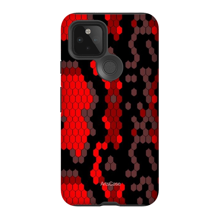 Pixel 5 StrongFit Wild Red Snake by ArtsCase