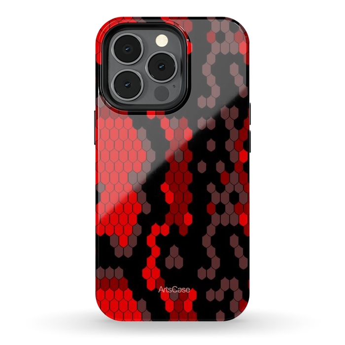 iPhone 13 pro StrongFit Wild Red Snake by ArtsCase