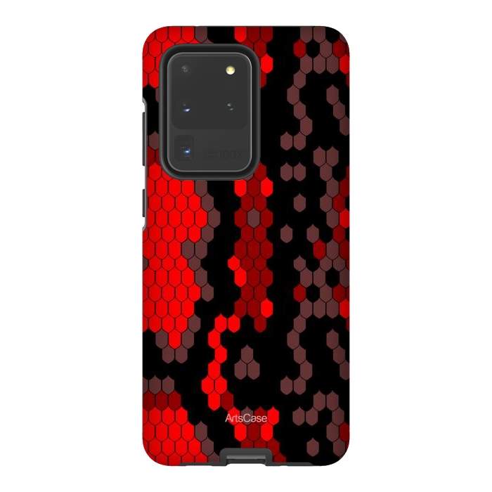 Galaxy S20 Ultra StrongFit Wild Red Snake by ArtsCase