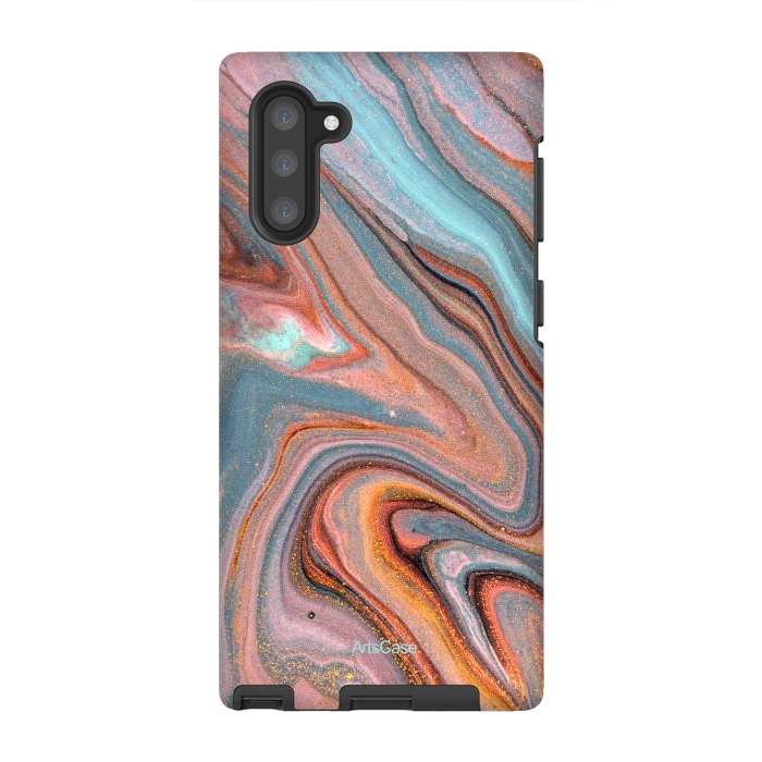 Galaxy Note 10 StrongFit Blue and Gold liquid by ArtsCase