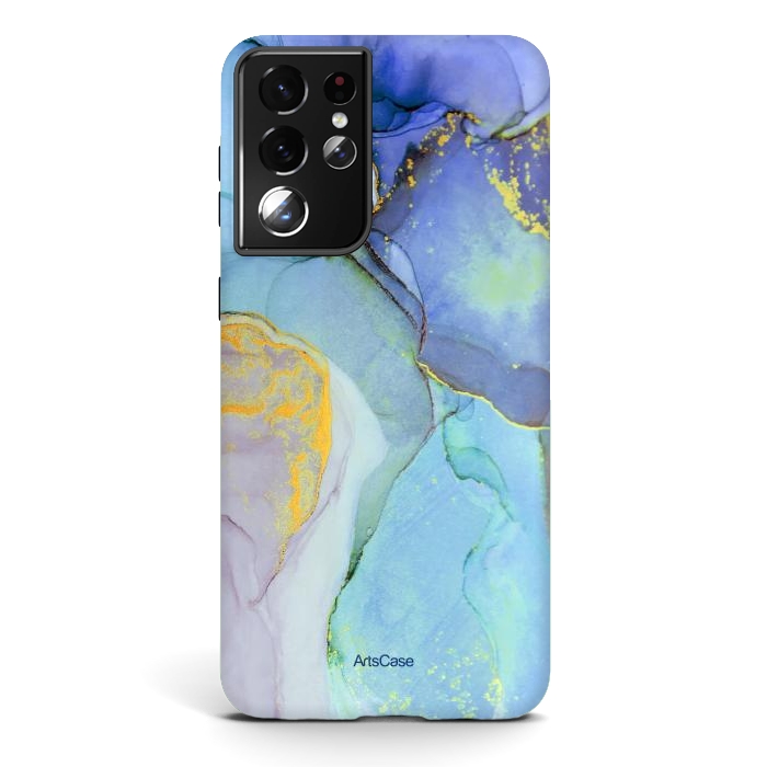 Galaxy S21 ultra StrongFit Ink Paint Abstract Marble by ArtsCase