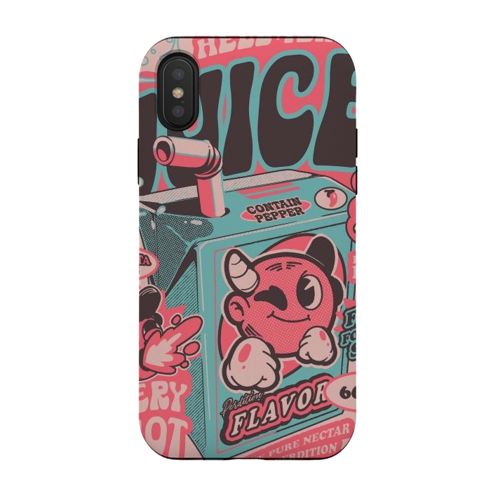 iPhone Xs / X StrongFit Pink - Hell Yeah Juice  by Ilustrata