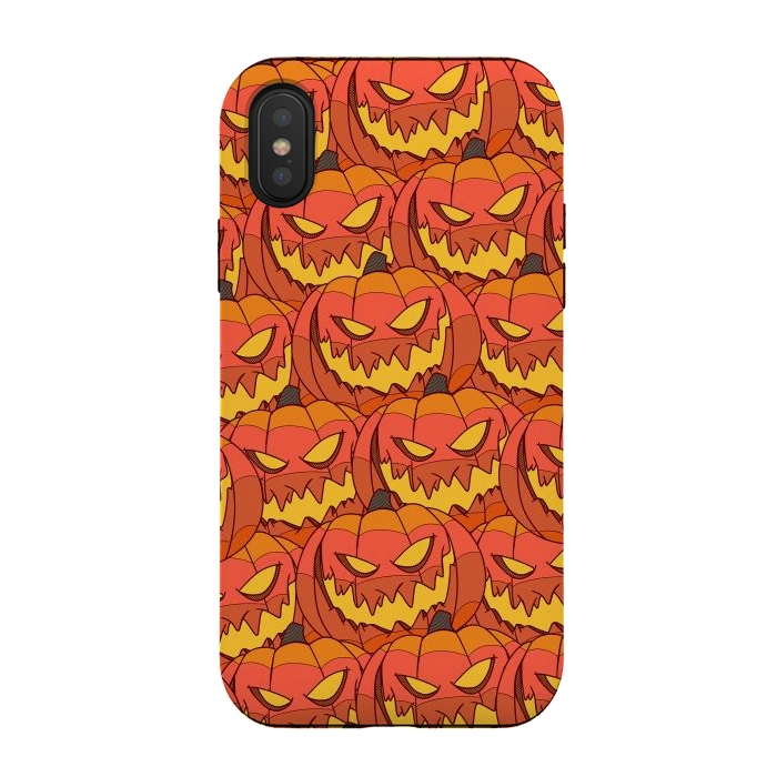 iPhone Xs / X StrongFit Halloween pumpkin carvings by Steve Wade (Swade)