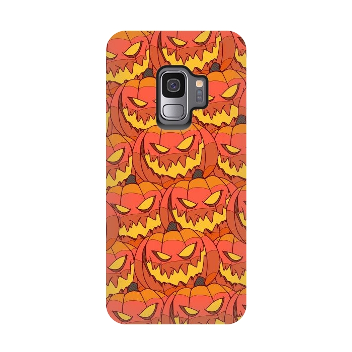 Galaxy S9 StrongFit Halloween pumpkin carvings by Steve Wade (Swade)