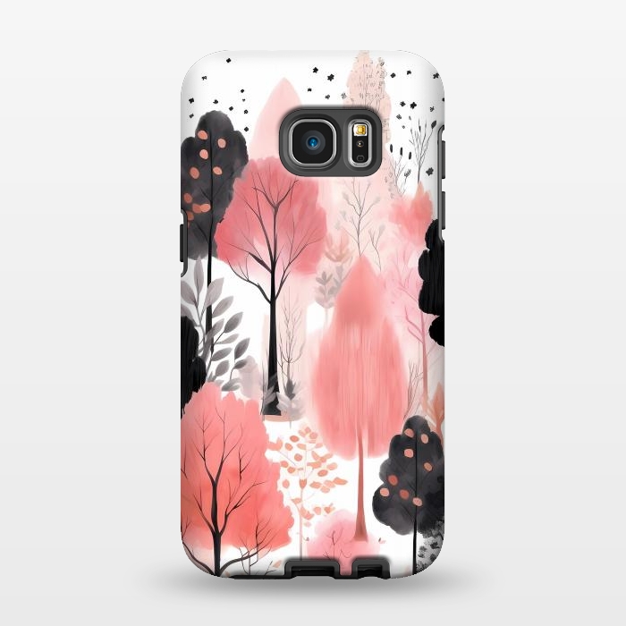 Galaxy S7 EDGE StrongFit Watercolor pink trees by haroulita