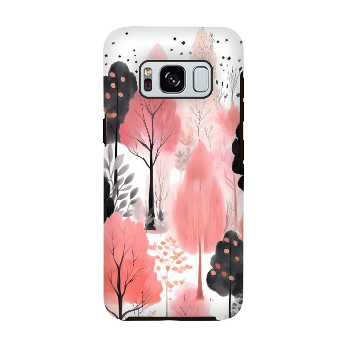 Galaxy S8 StrongFit Watercolor pink trees by haroulita