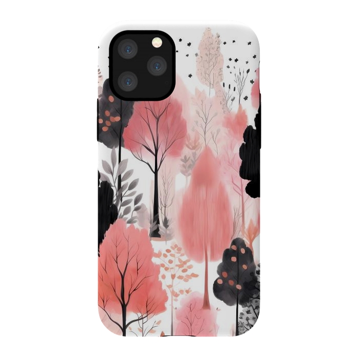 iPhone 11 Pro StrongFit Watercolor pink trees by haroulita