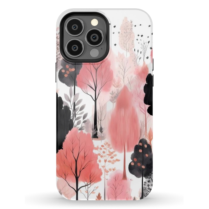 iPhone 13 Pro Max StrongFit Watercolor pink trees by haroulita