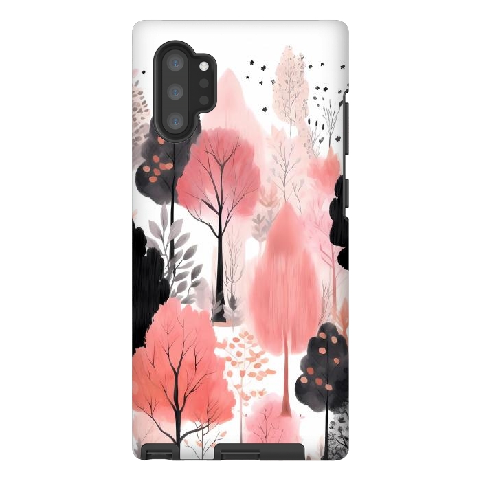 Galaxy Note 10 plus StrongFit Watercolor pink trees by haroulita