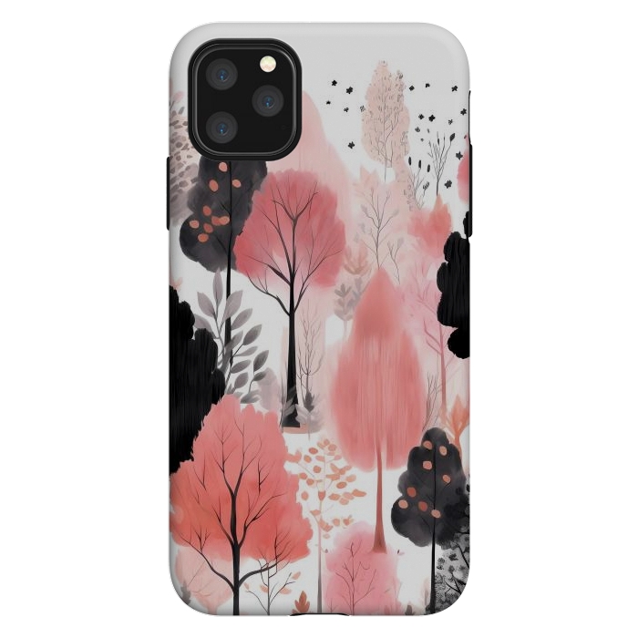 iPhone 11 Pro Max StrongFit Watercolor pink trees by haroulita