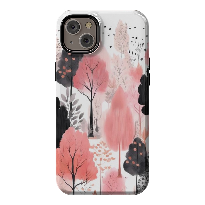 iPhone 14 Plus StrongFit Watercolor pink trees by haroulita