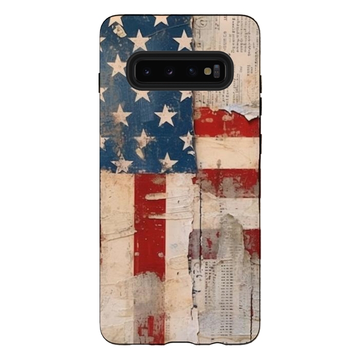 Galaxy S10 plus StrongFit Vintage American flag by haroulita