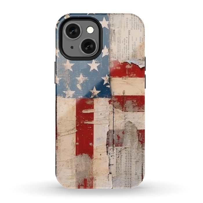 iPhone 13 mini StrongFit Vintage American flag by haroulita