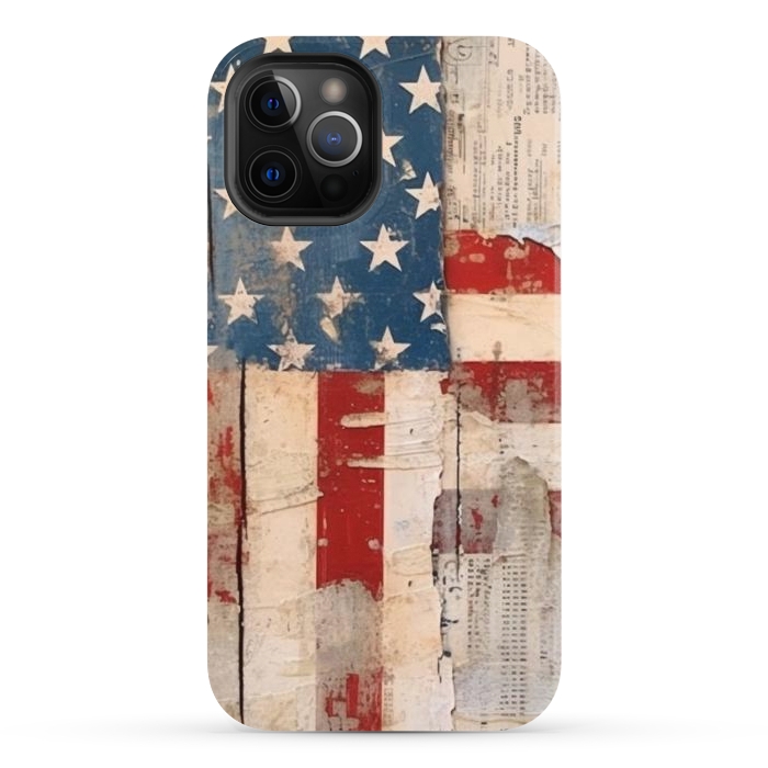 iPhone 12 Pro Max StrongFit Vintage American flag by haroulita